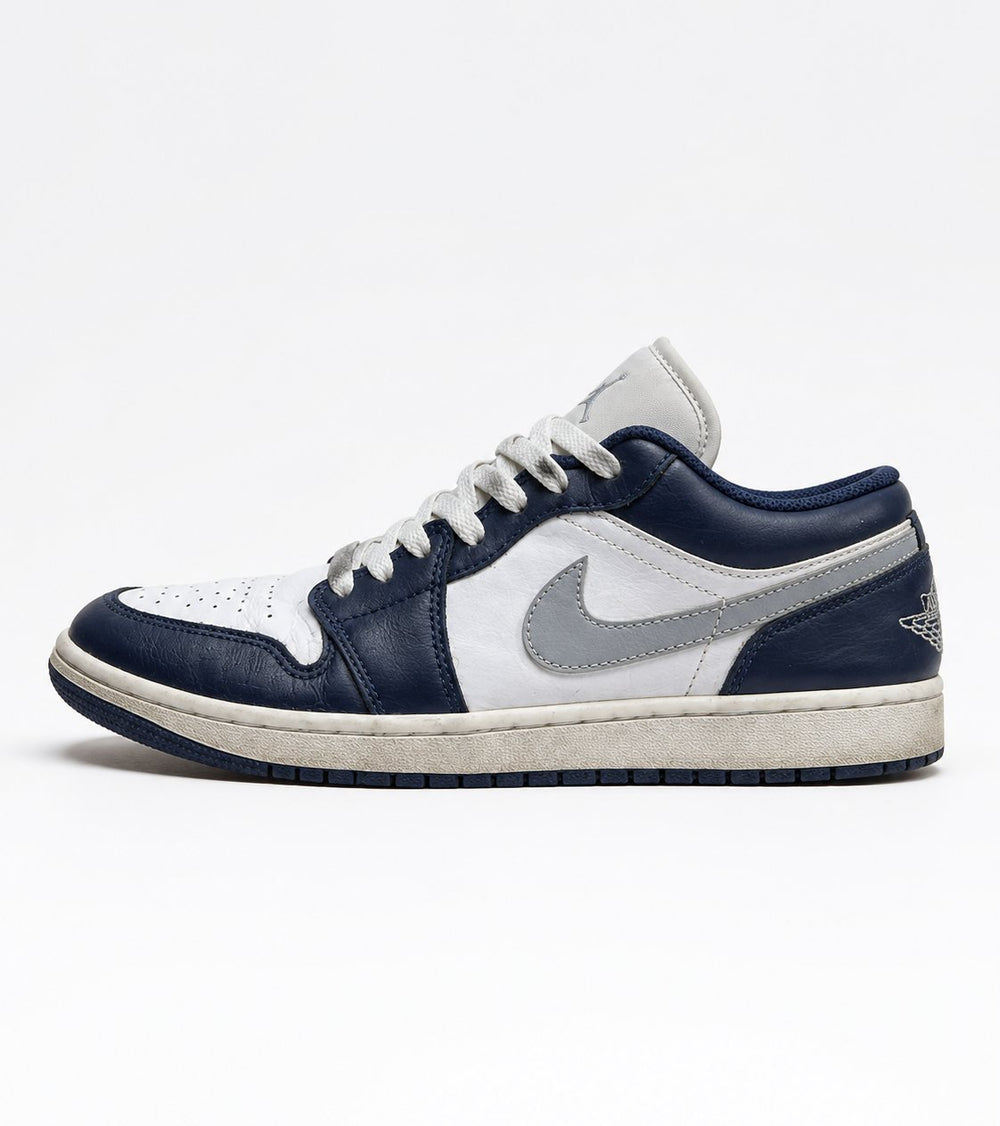Nike Air Jordan 1 Low Midnight Navy, White / Wolf Grey / Midnight Navy, Premium condition